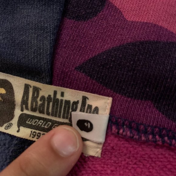 Bape Split Shark Hoodie Blue/Purple Camo - Picture 5 of 12